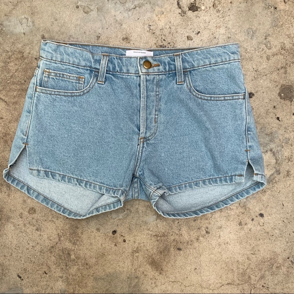 american apparel denim front button short 🔥